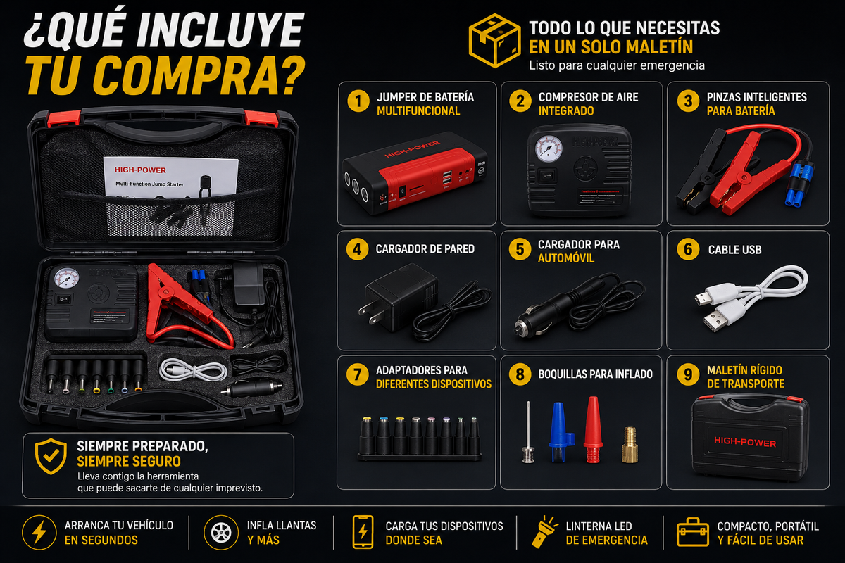 JUMPER DE BATERIA + COMPRESOR